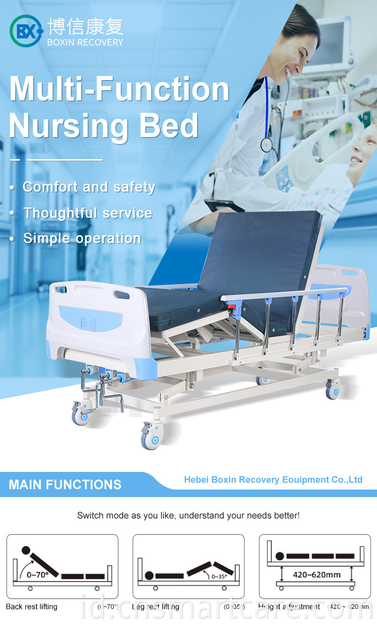 Stainless Folding Cranks Medical Care Hospital Bed